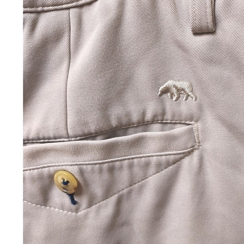 Onward Reserve Performance Shorts Mens 38 Gray Embroidered Bear Logo Golf Preppy - Picture 5 of 11